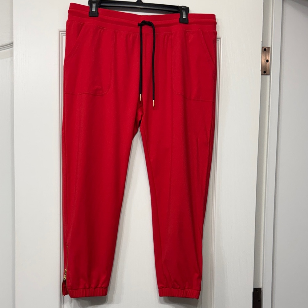 Zyia Active Red Zipper Joggers